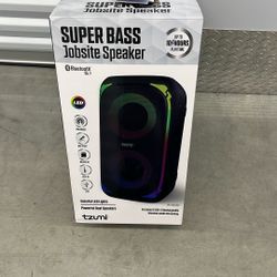 Brand New Bluetooth Job Site Speaker FM AM Radio LED Lights W Microphone 