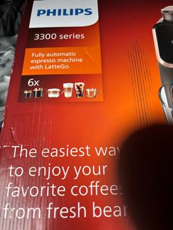 PHILLIPS 3300 series FULLY automatic espresso/coffe/latte machine with LatteGO