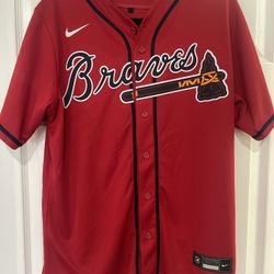 New Nike Atlanta Braves Red Alternate Jersey Blank Back Mens Medium T770-AWDB