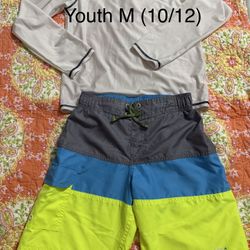 Youth M (10/12) Rash Guard and Gerry Swim Trunks