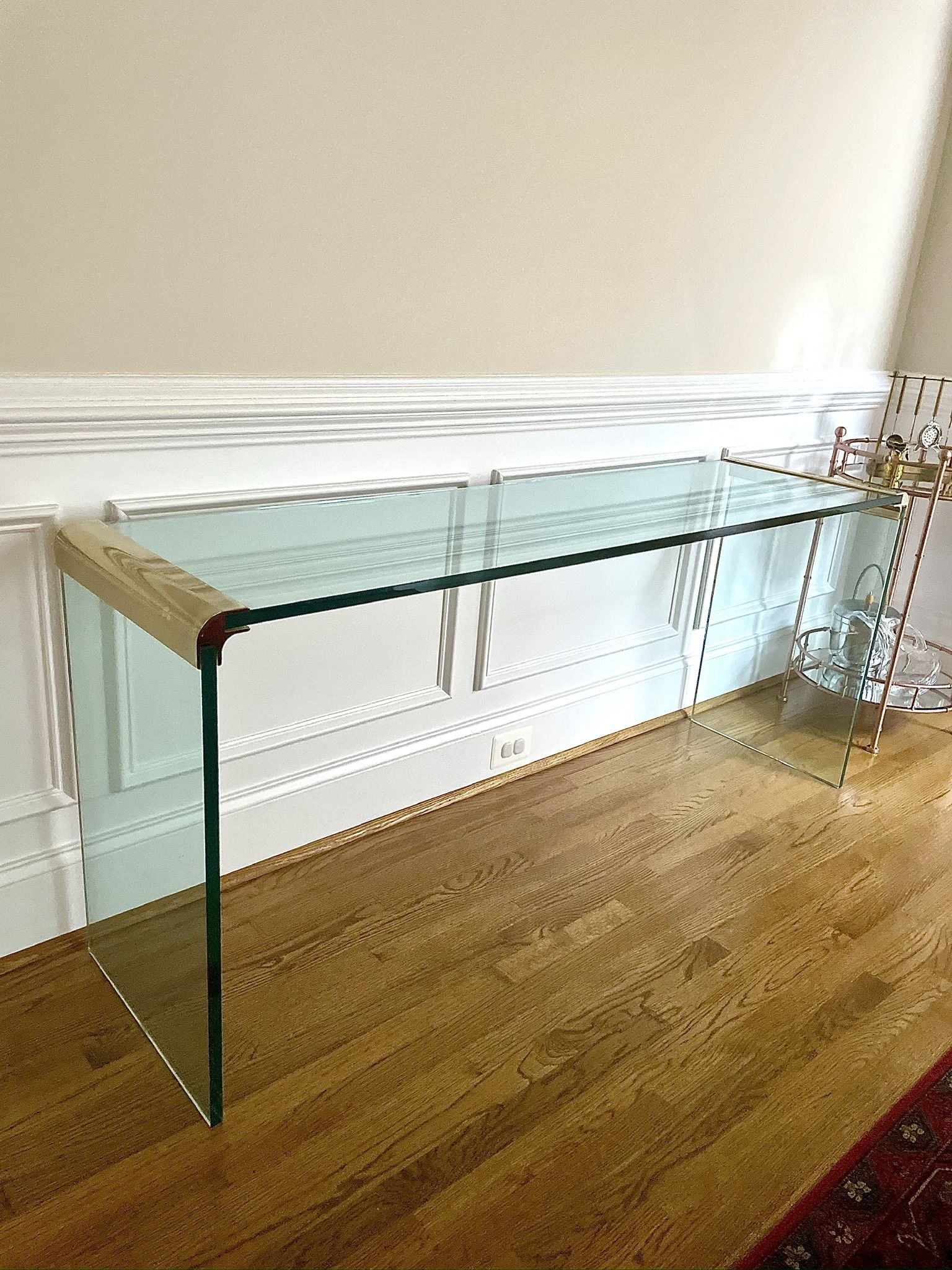 Modern glass waterfall console table