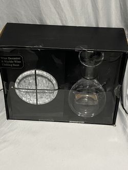 Wine, decanter, and marble wine, chilling base