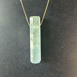 Large Aquamarine Pendant Necklace 14k Gold Necklace 