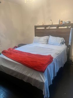 Queen Size Bed Frame + Mattress + Box Spring
