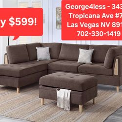 New Sectionals With Storage Ottoman