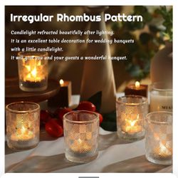 rhombus designed tealight candle holders - 36 pieces
