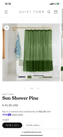 Quiet town Shower Curtain Pine Green