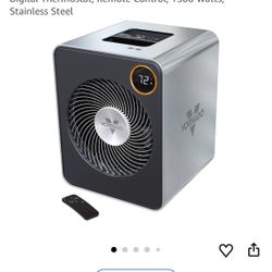 Vornado VMHi600 Whole Room Metal Space Heater, Digital Thermostat, Remote Control, 1500 Watts, Stainless Steel