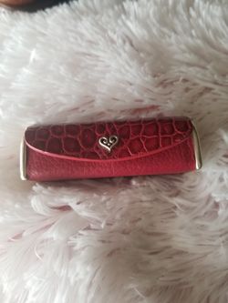 Lipstick Case-Brighton Leather/Silver hardware