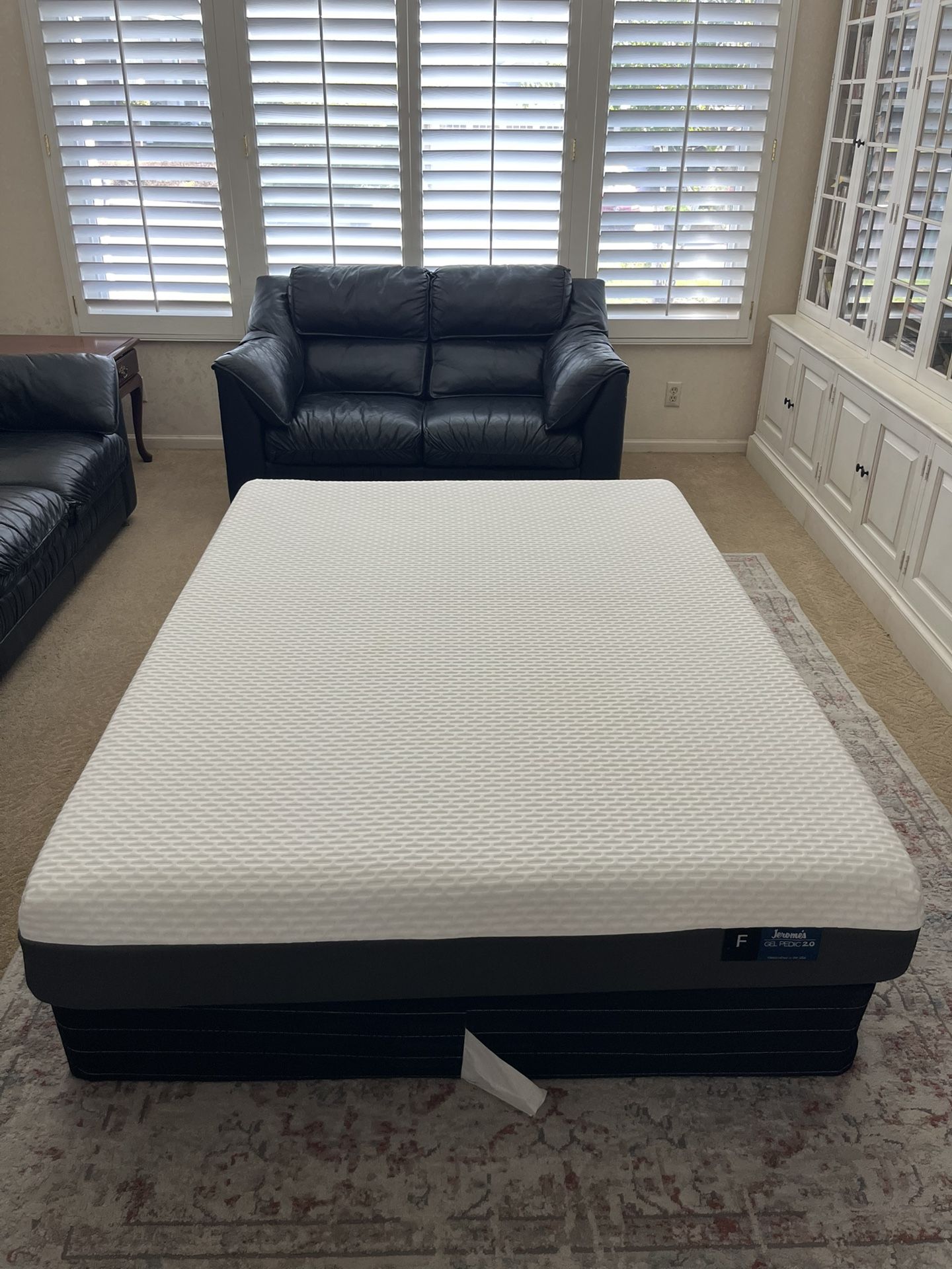 Full Size Gel Pedic Mattress, Box Spring, Frame, Comforter And Matching Sheet Set