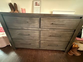 Brown heavy Dresser and night stand