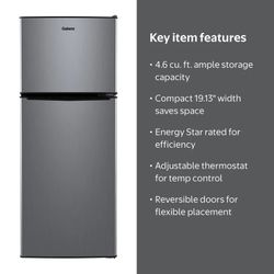 Galanz 4.6 cu ft Stainless Steel Mini Fridge with Freezer