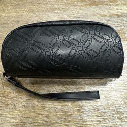 Oakley Sunglass Case Black Soft Clam Shell Wristlet Wrap Around Zipper Logo