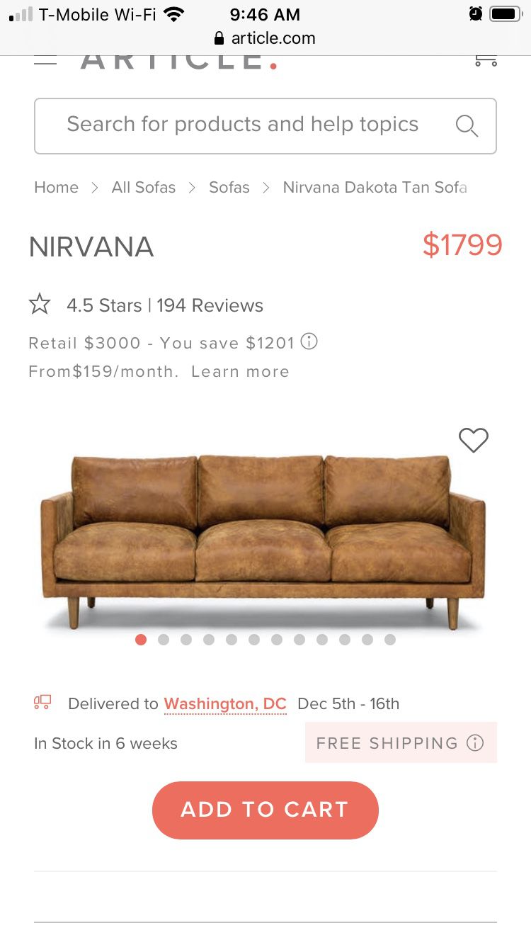 Article Nirvana Leather Sofa