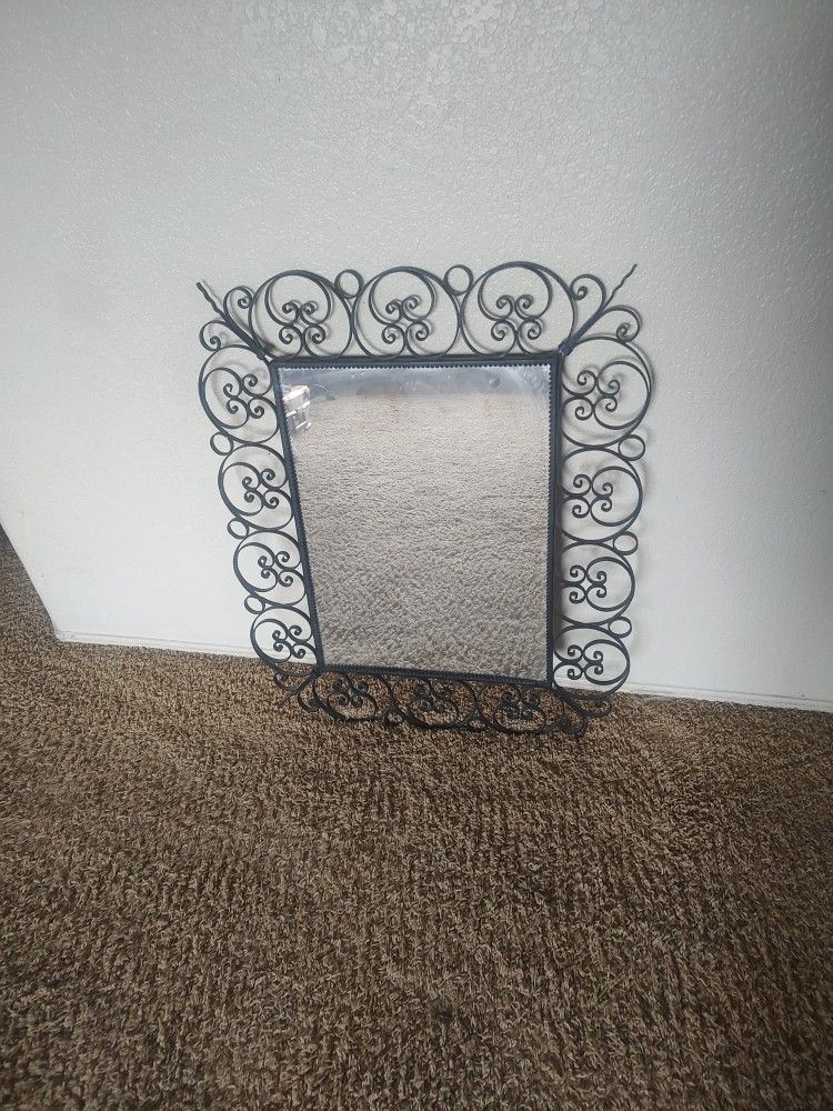 Antique Wrought Iron mirror