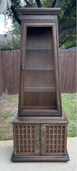 Vintage Pyramid Shaped Curio Cabinet