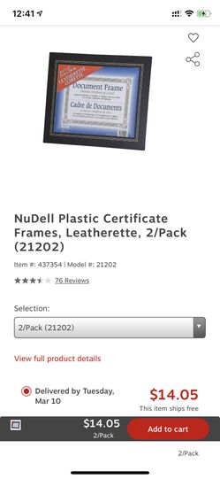 Leather Picture/ Certificate Frames - New