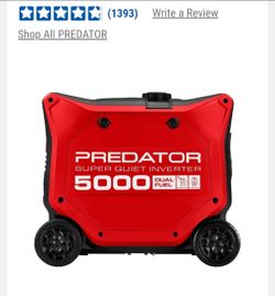 PREDATOR 5000 Watt Dual-Fuel SUPER QUIET Inverter Generator