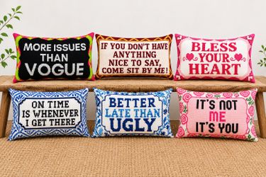Faux Cross Stitch Lumbar Pillow Case