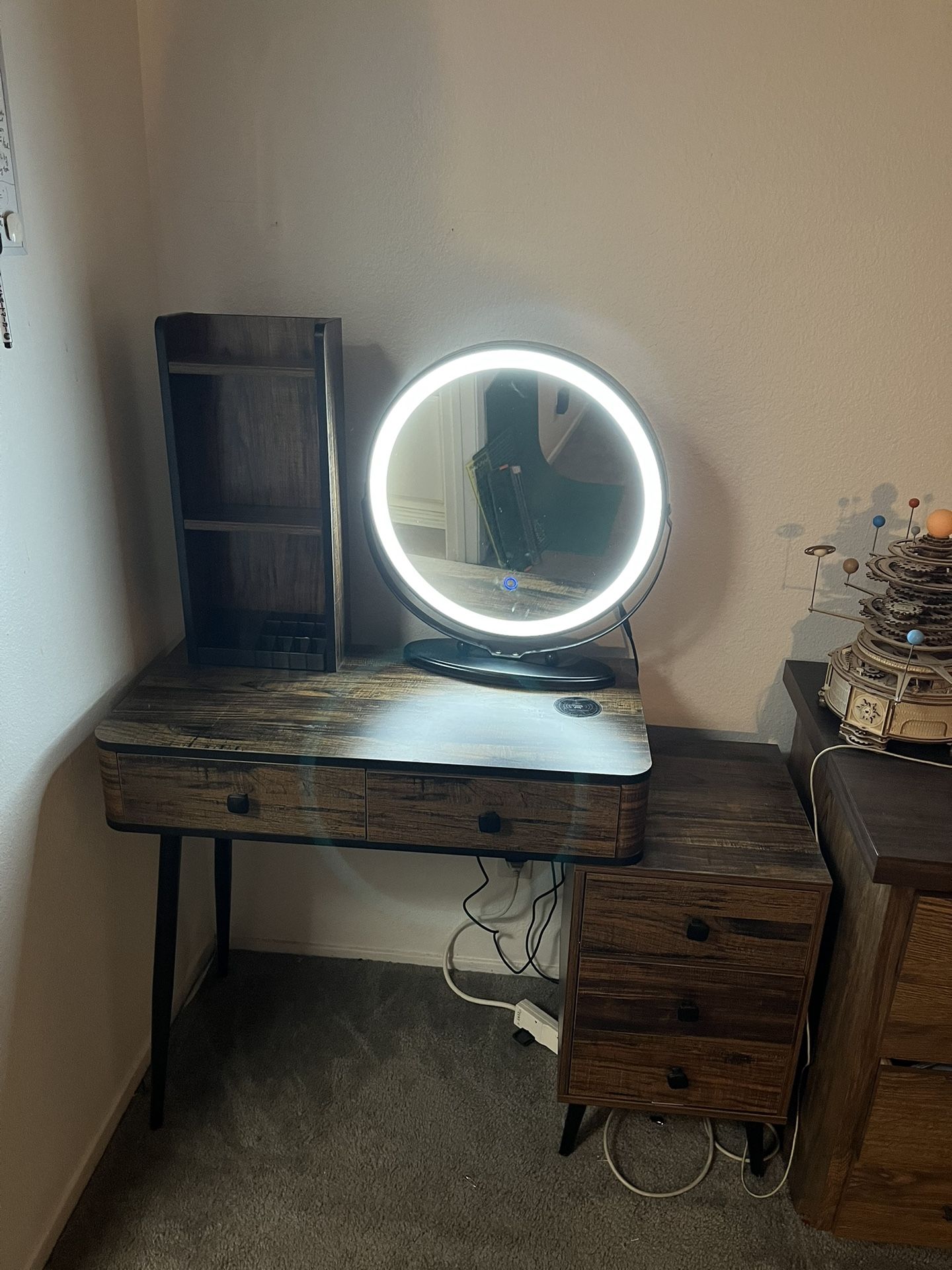 Desk & Mirror with USB Charger Port  