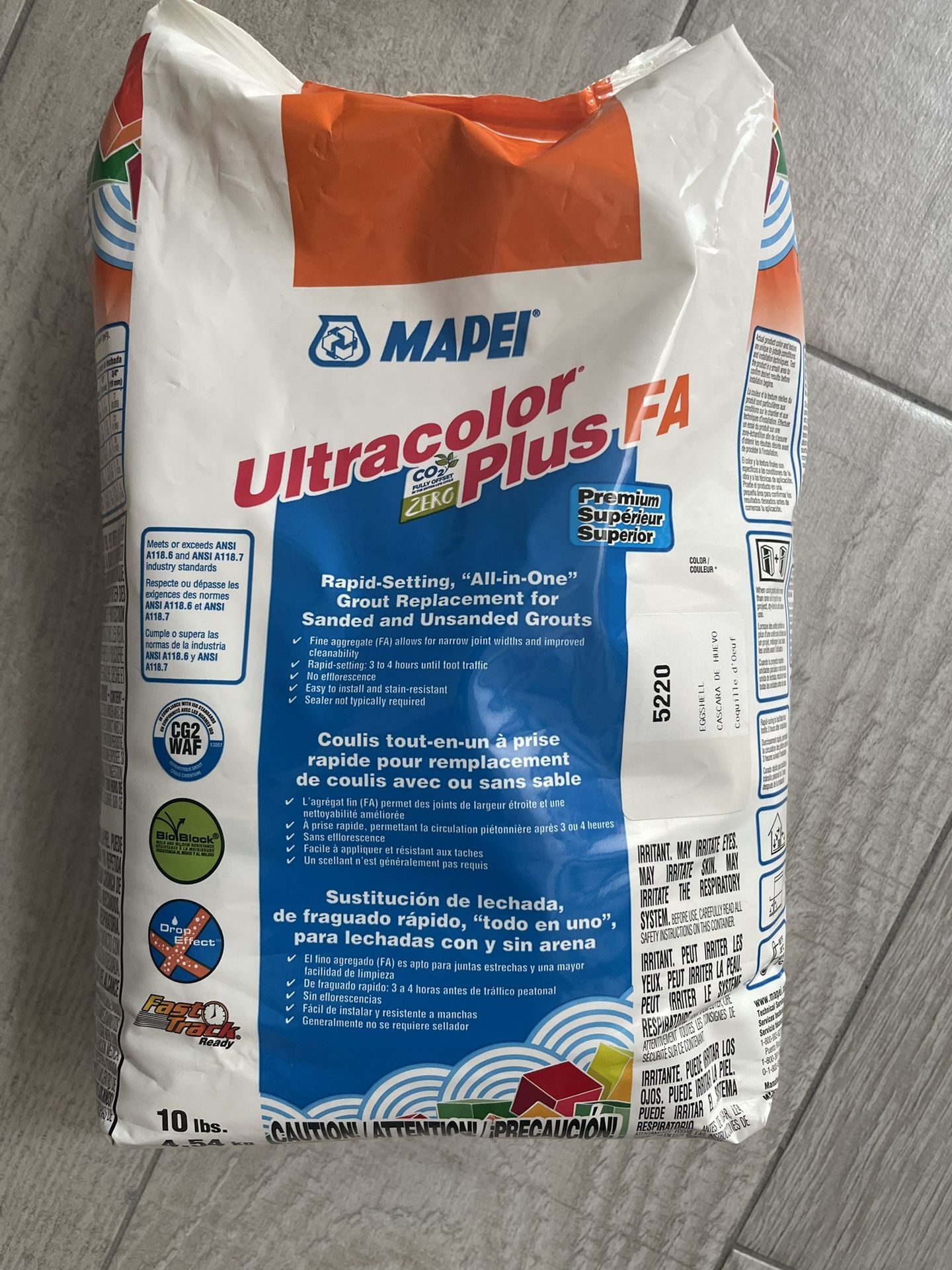 Mapei Ultracolor Plus FA Eggshell #5220 All-in-one Grout (10-Ib) Description Item #: 778314 | Model #: 6BU522005