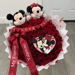 Mickey And Minnie Valentines Day Bouquet