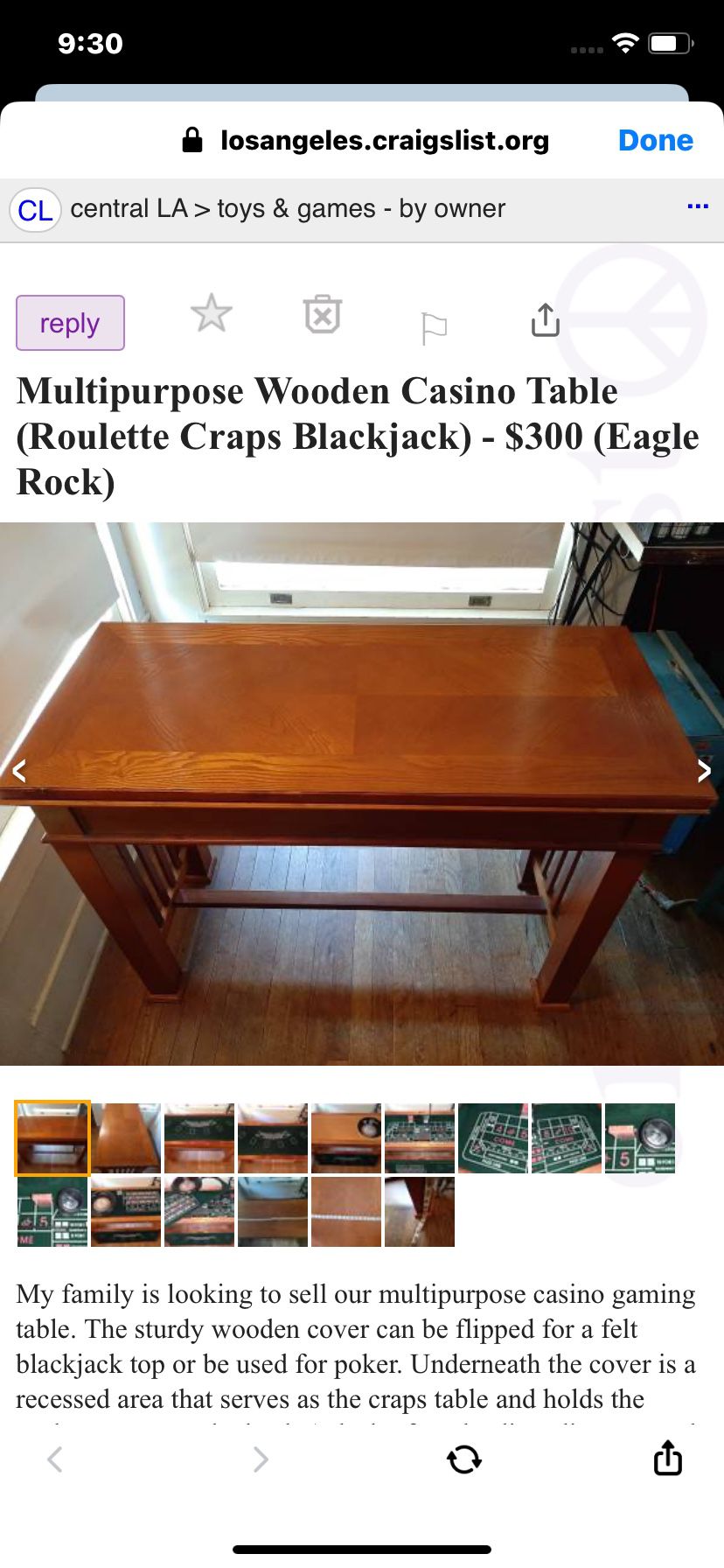 3in1 Solid Wood Poker Table 