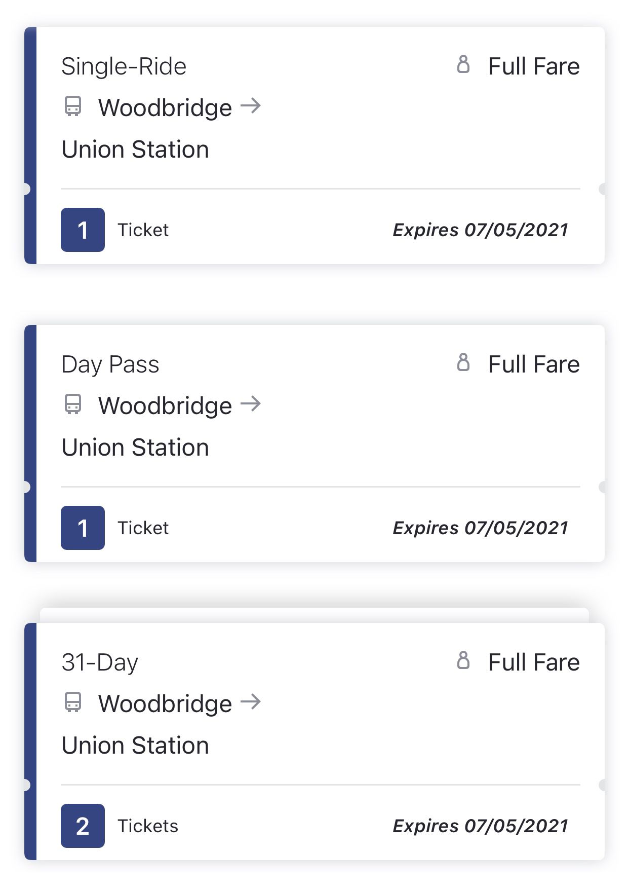 VRE Monthly Tickets