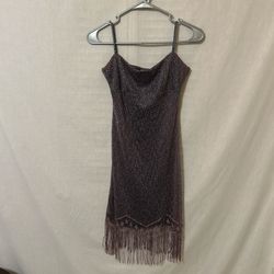 Elegant vintage Purple Fringe Dress
