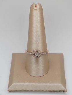 Rose Gold Natural Cluster Diamond Ring #15298