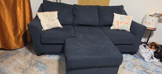 Navy Blue Sectional Sofa with Chaise