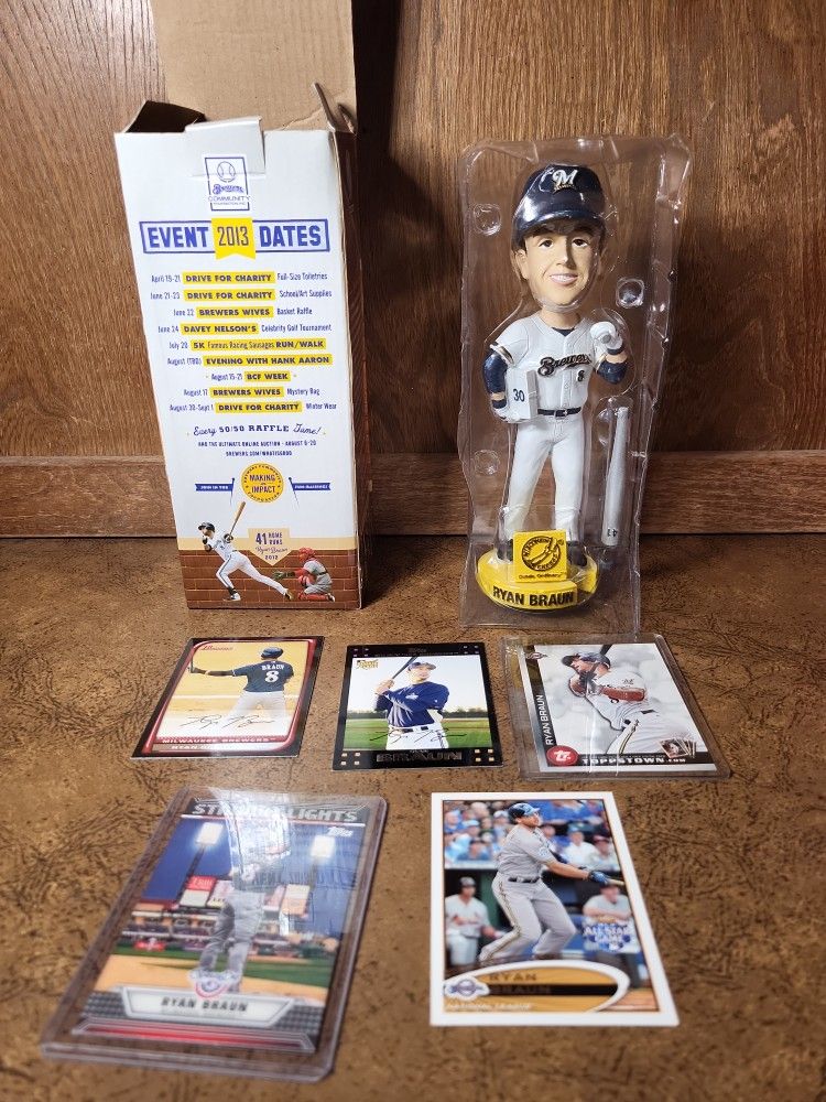 2013 Bobblehead Ryan Braun Milwaukee Brewers