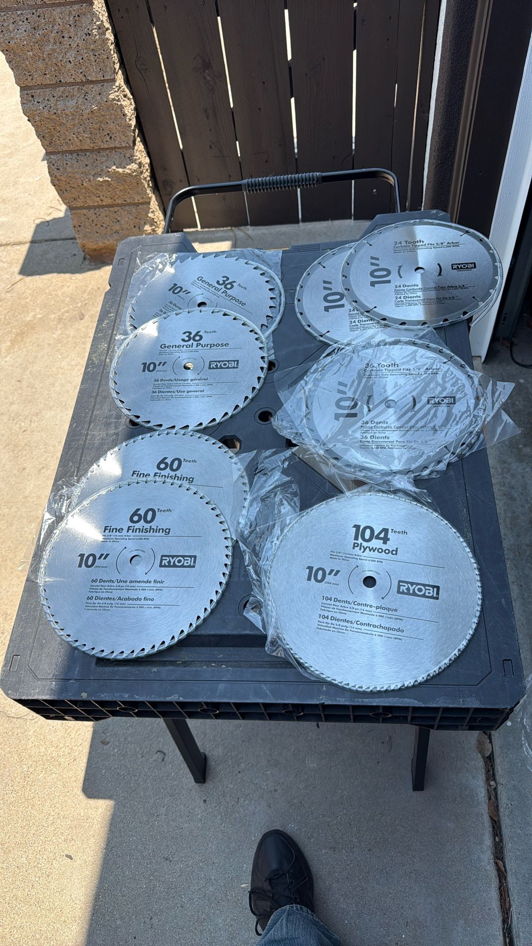 8 Ryobi 10 Inch Saw Blades For 5/8 Inch Arbor Brand New