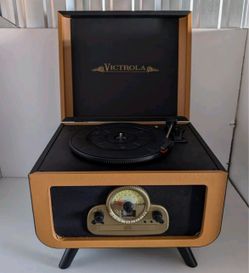 Victrola Vintage Record Player with Bluetooth/Disc/Radio