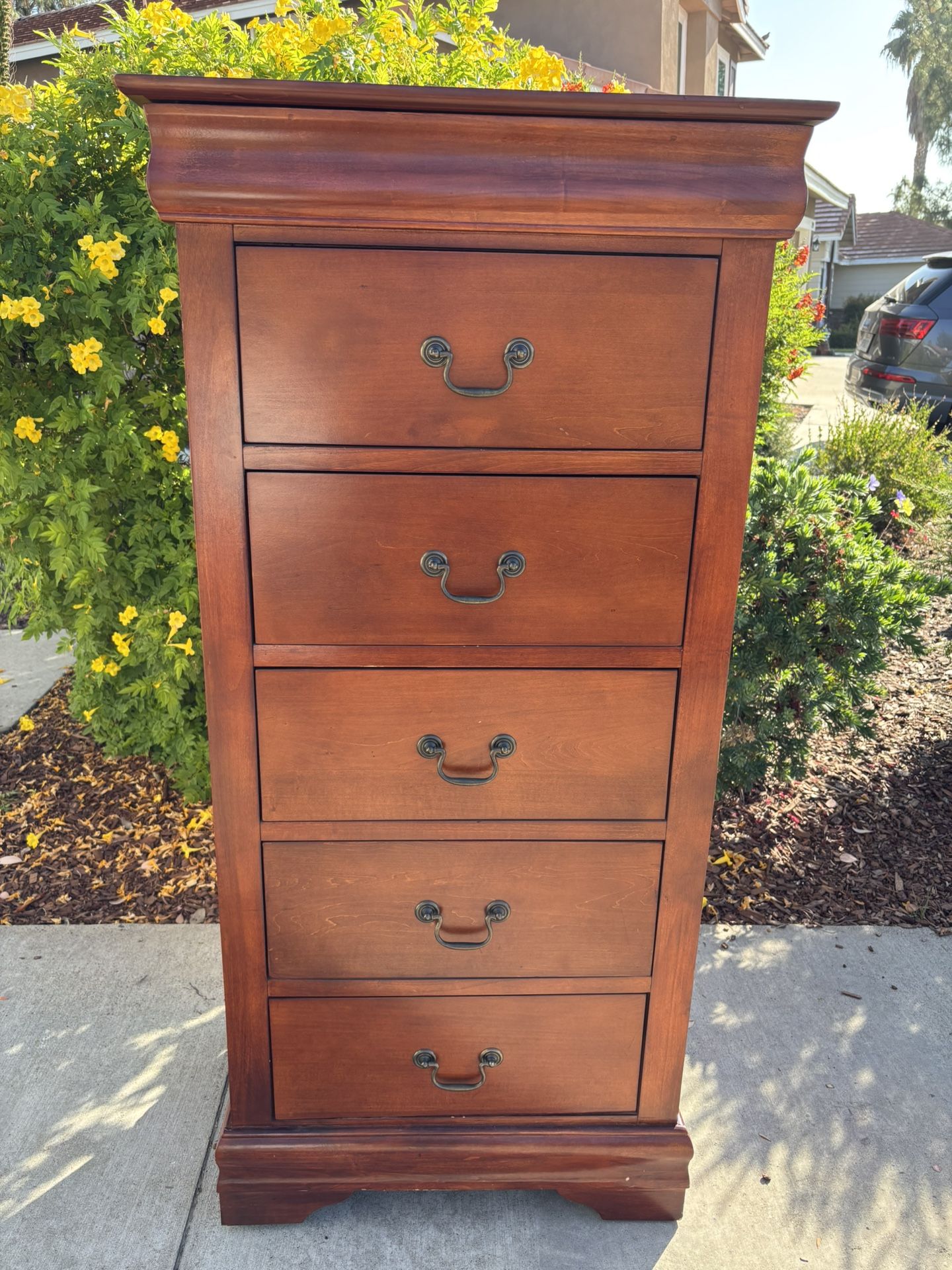 5 Drawer Wood Dresser Chest of Drawers Vanity Furniture Great Condition