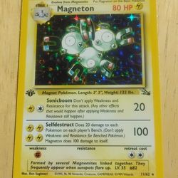 LP WOTC 1st Edition Holo Magneton 11/62 Fossil Pokemon Card