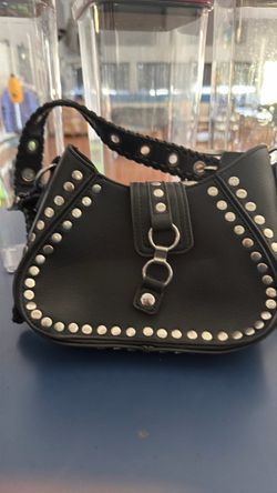 Urban Outfitters Devon Black Studded Leather Shoulder Bag