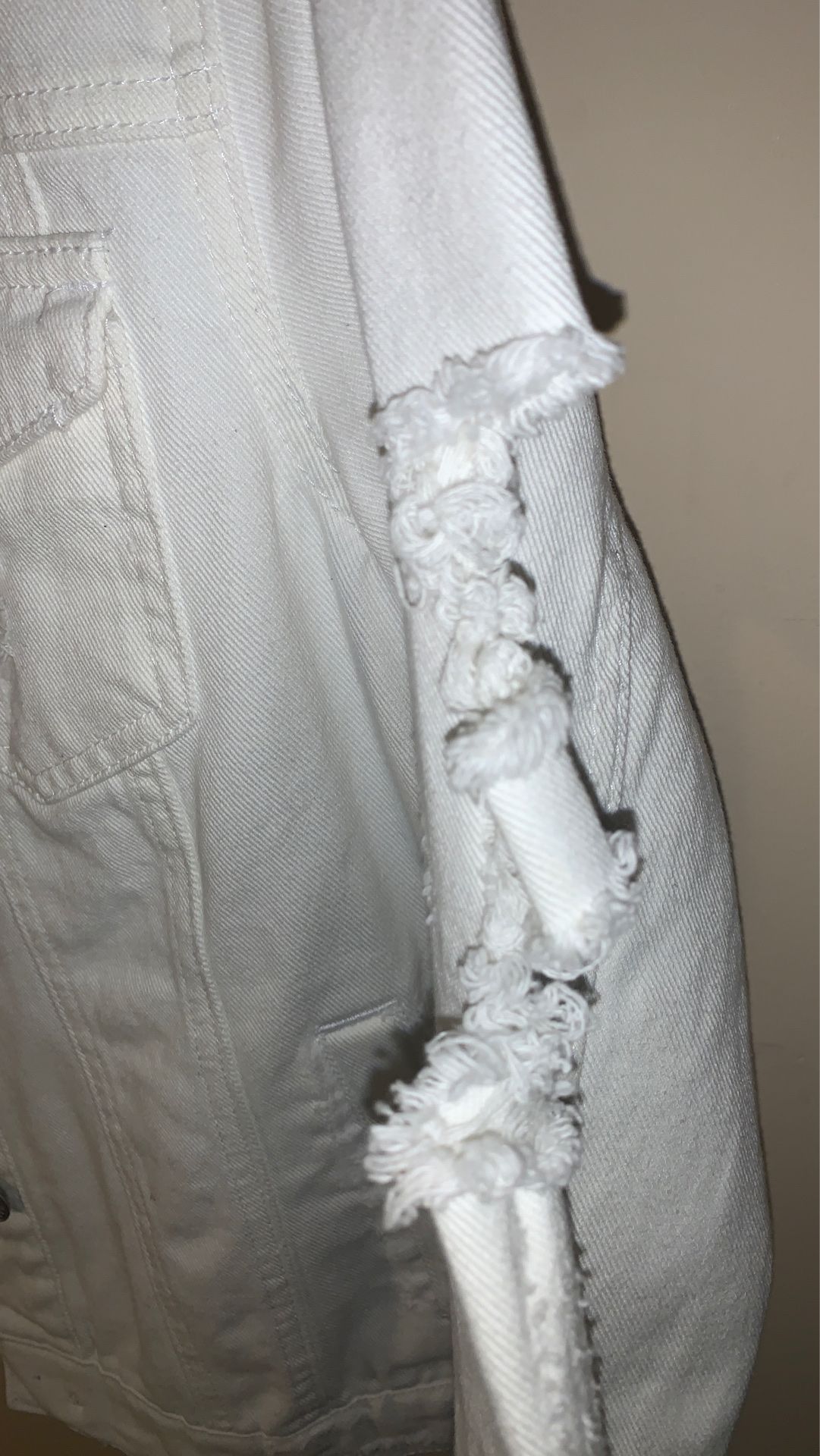 White Distressed Denim Jacket