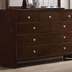 Brand New 9-Drawer Rich Merlot Dresser