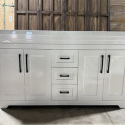 60" Bathroom Vanity with Sink Combo,Bathroom Storage Cabinet with Undermount Double Sink,4 Soft Closing Doors & 3 Full Extension Drawers,White Finish 