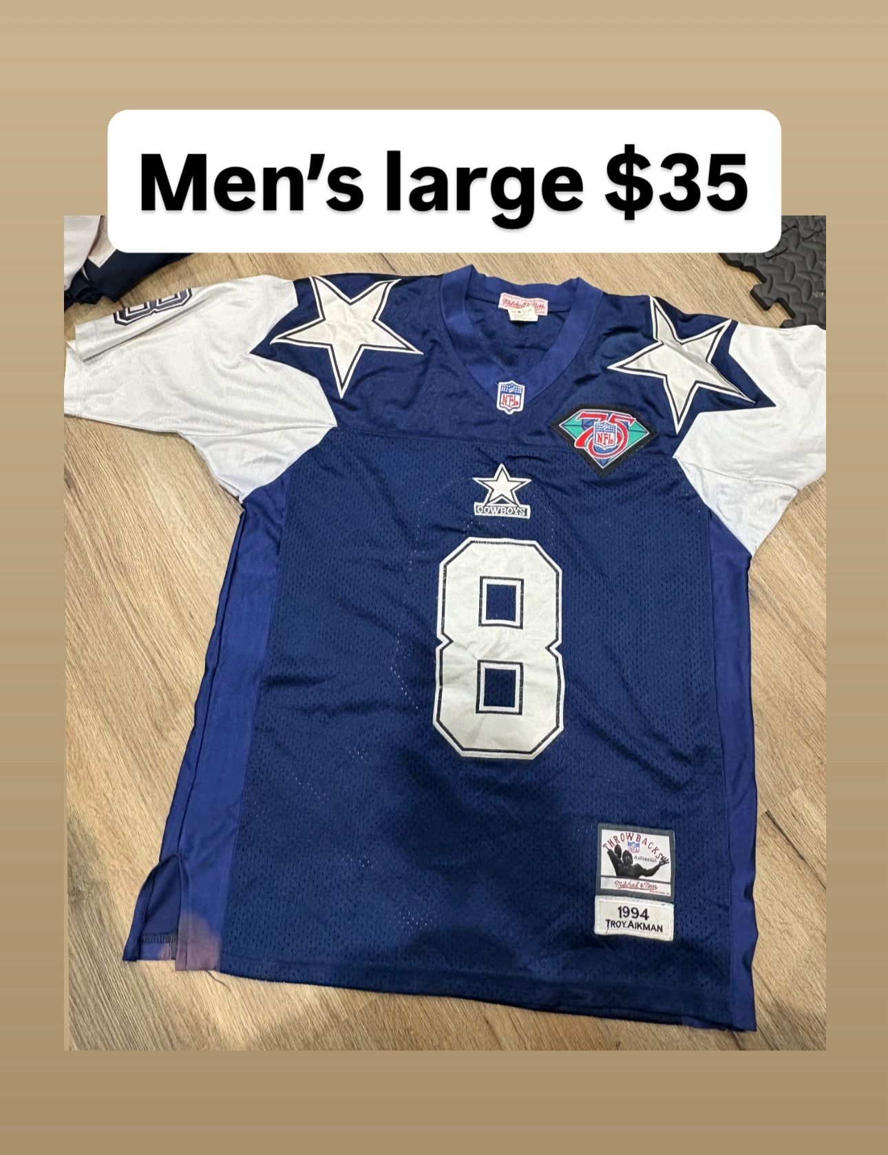 Troy Aikman Cowboys Jersey Men’s Large 