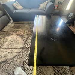 Black Coffee Table Solid Wood 