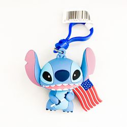 Disney 4th Of July Stitch Bag Clip Keychain