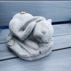 Cute little stone bunny sprinkler head