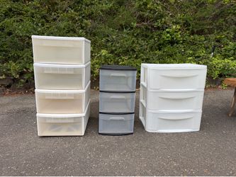 Plastic storage drawers