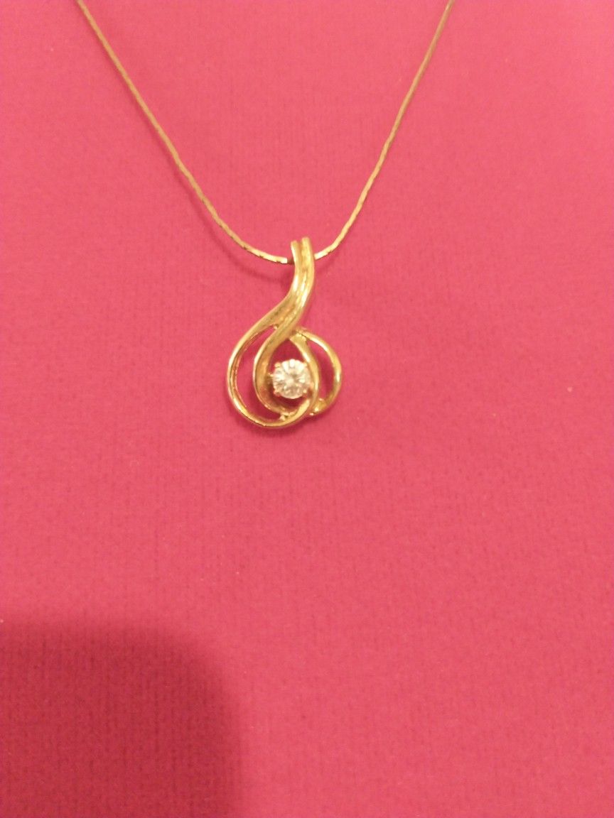 Gold Plated & Crystal Necklace