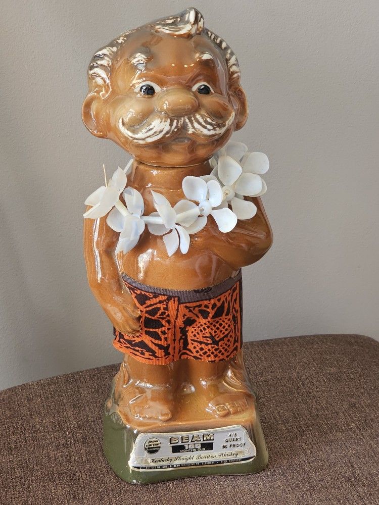 Rare Jim Beam Decanter - Hawaiian Open 10th Anniv. "Menehune"
