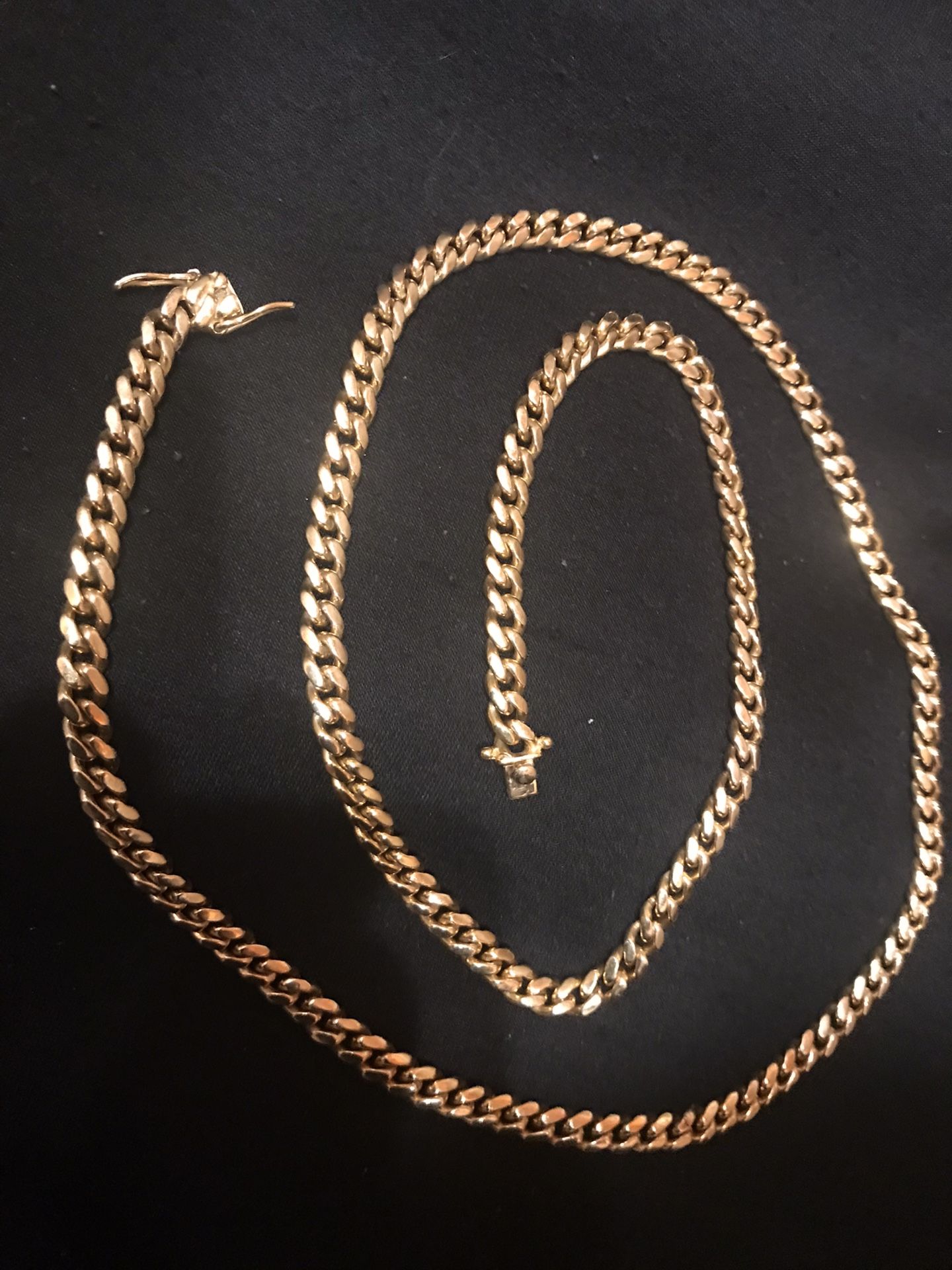 14k solid gold Cuban link chain