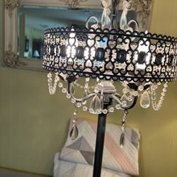 Vintage Floor Lamp With Crystals.