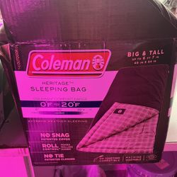 Coleman Heritage Sleeping Bag Big and Tall 0 To 20 Degrees Fahrenheit 